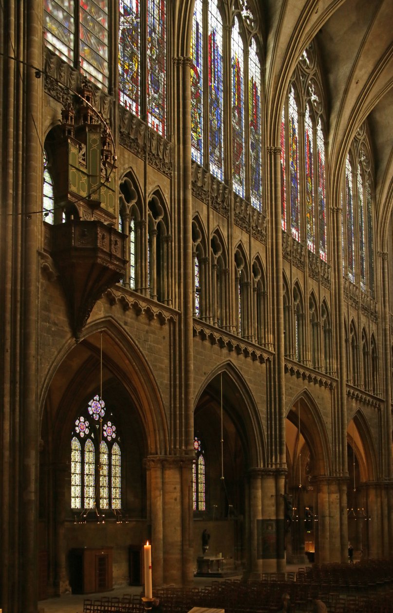 View of the South Side of the Nave by French School