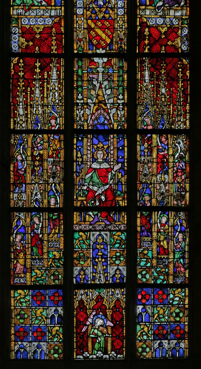 Window depicting Solomon enthroned, c. 1320, 15th-20th century (mostly modern) by French School