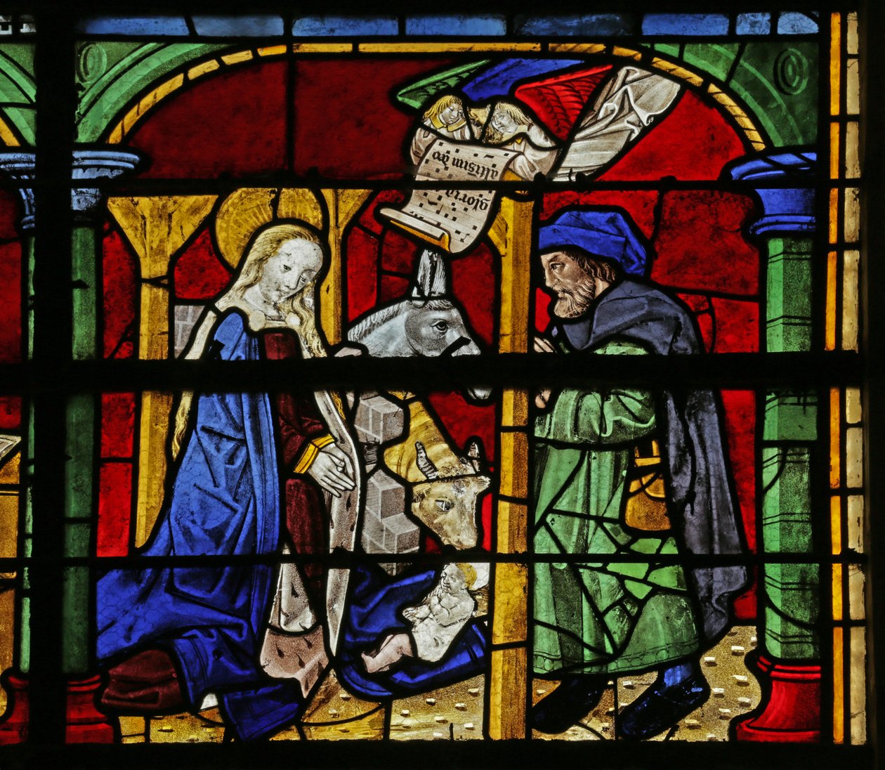 Window depicting the Nativity by French School