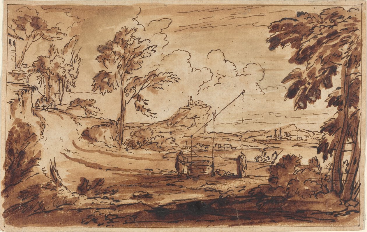 At the Dram Well by French 17th Century