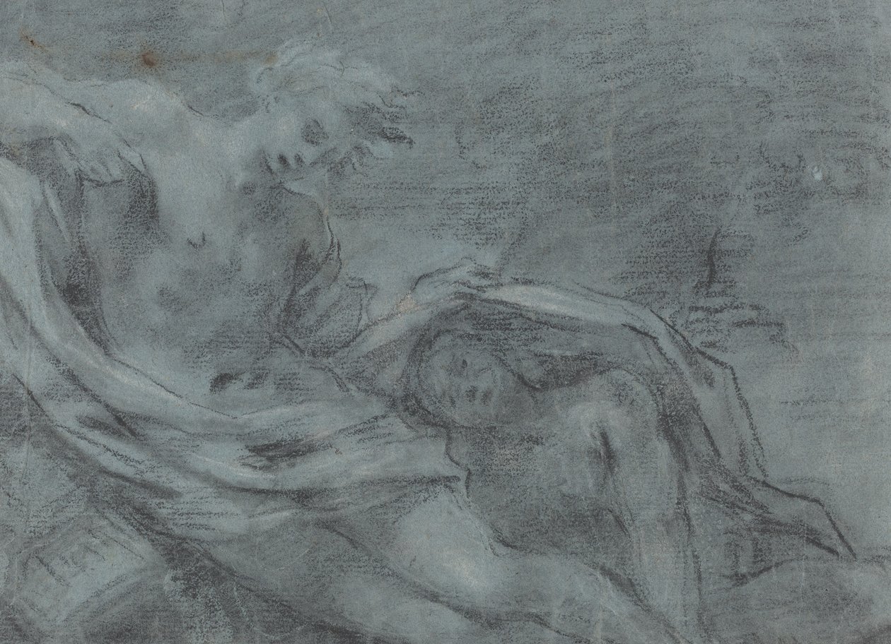 Two Reclining Figures [verso] by French 17th Century