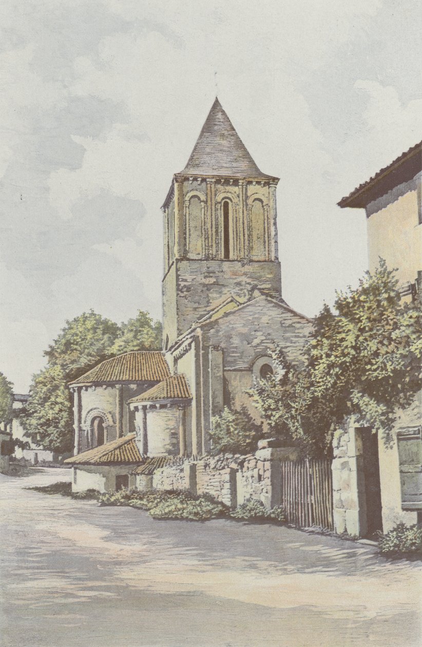 Melle, Saint-Pierre Church, Apse and Bell Tower by French Photographer