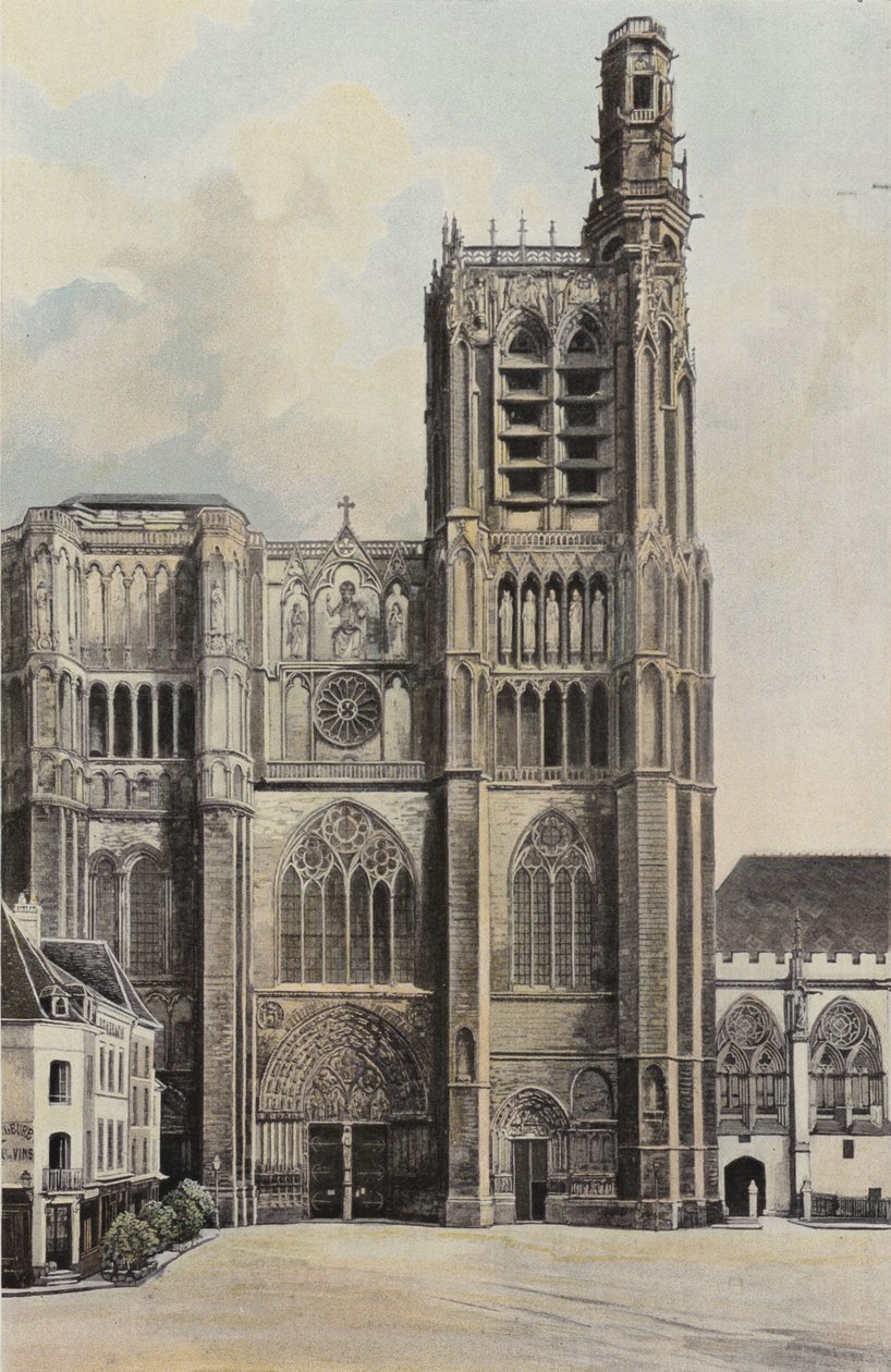 Sens, Cathedral, West Facade by French Photographer