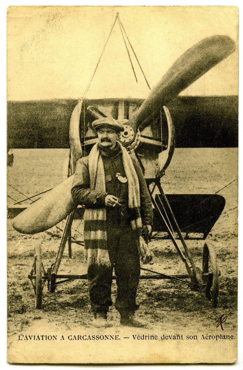 The Famous Aviator Jules Vedrines by French Photographer
