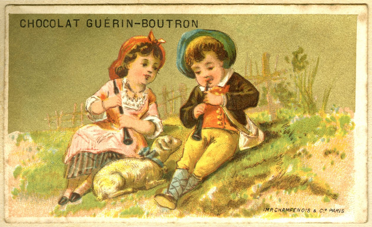 Advertising chromolithography of Guérin Boutron chocolates by French School