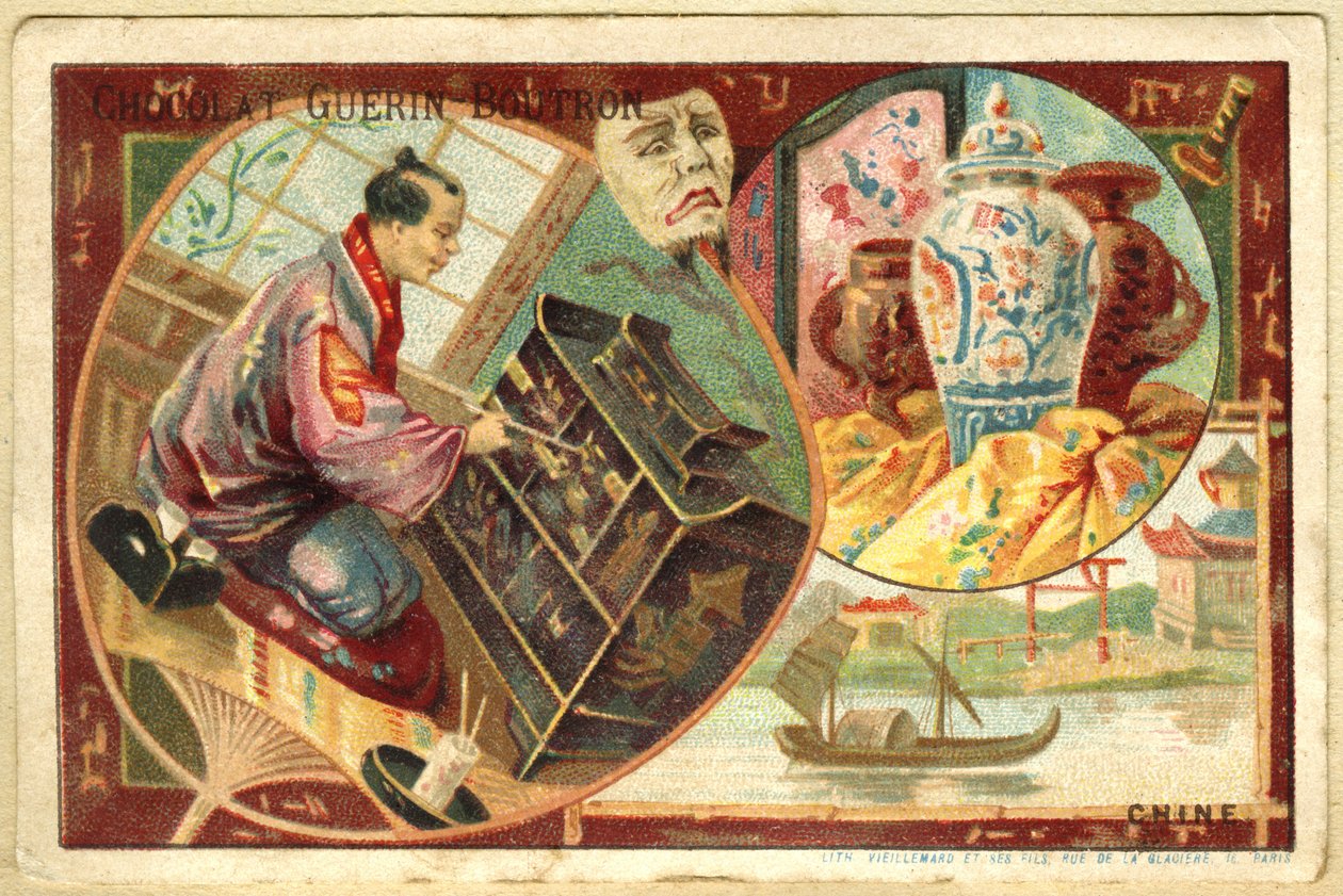 Advertising Chromolithography of Guerin Boutron Chocolates by French School