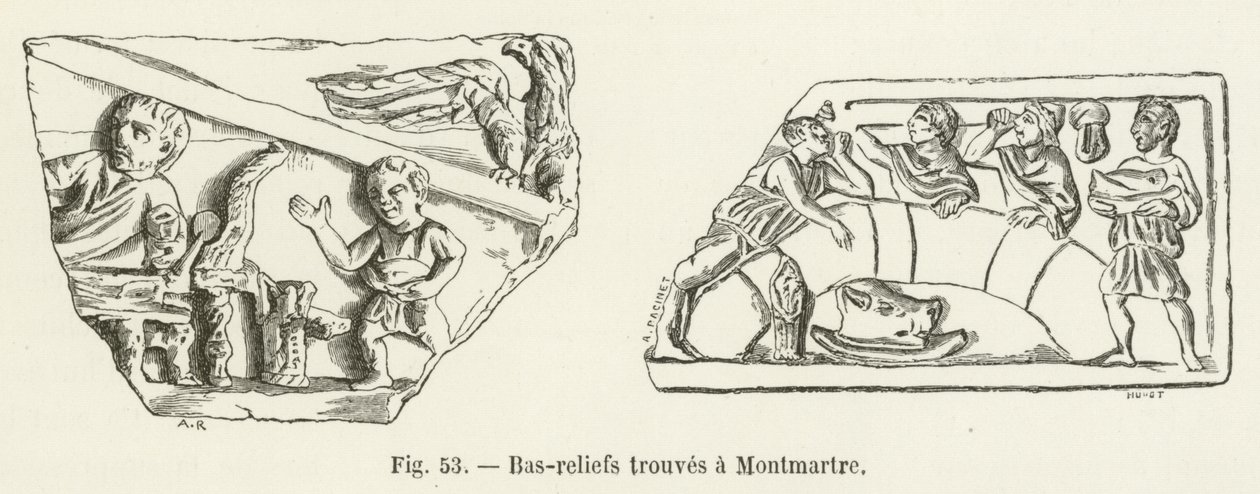 Bas-reliefs found at Montmartre by French School