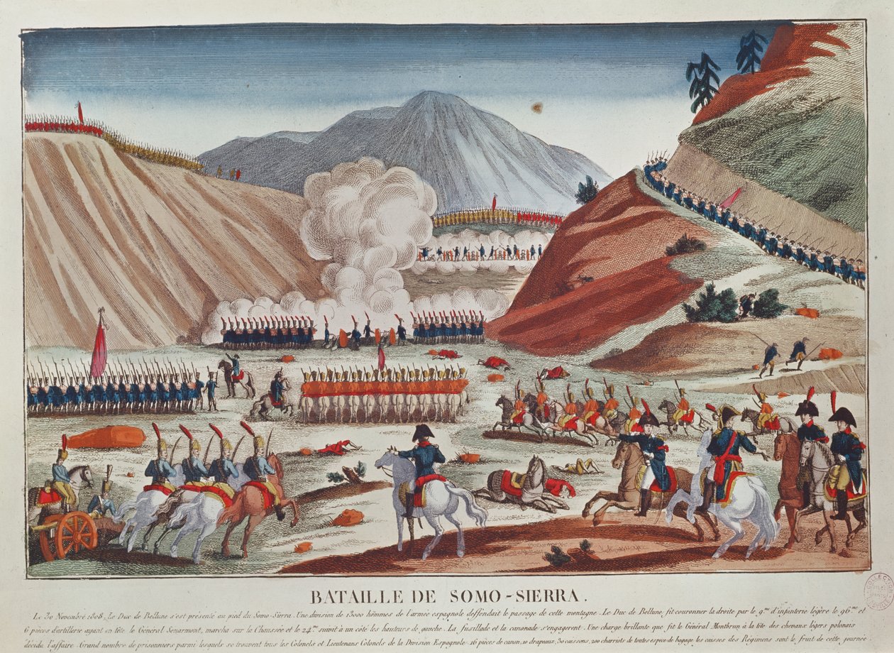 Battle of Somosierra on 30 November 1808 by French School