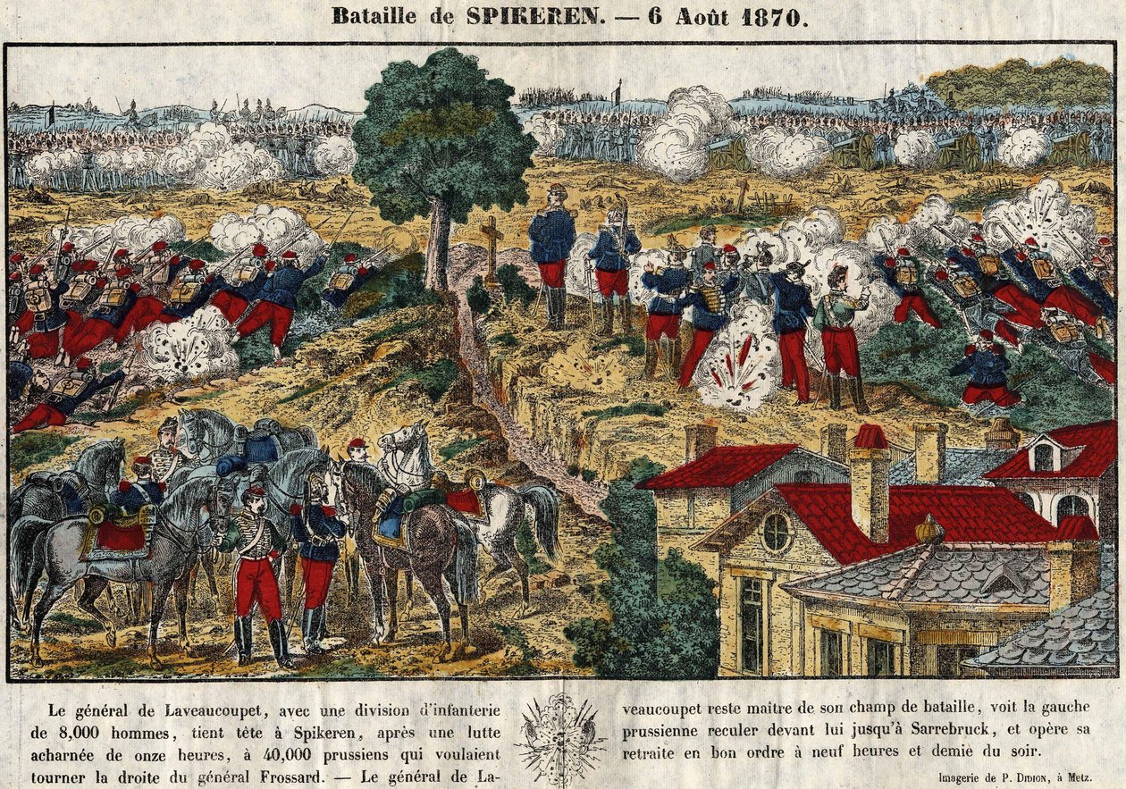 Battle of Spicheren on August 6 by French School
