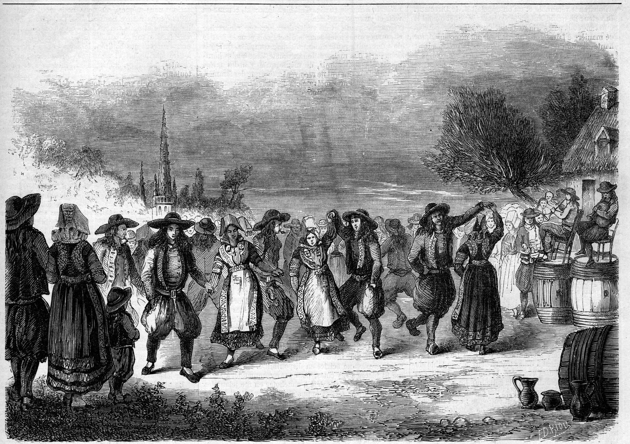 Breton custom: a wedding in Brittany. by French School