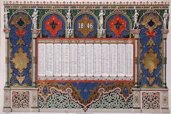 Calendar for 1846, c.1845 by French School