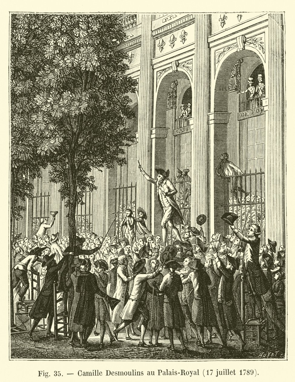 Camille Desmoulins at the Palais-Royal, July 17, 1789 by French School