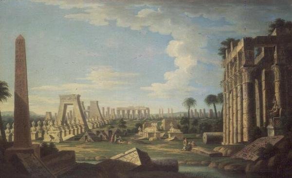 Capriccio with Egyptian Ruins by French School