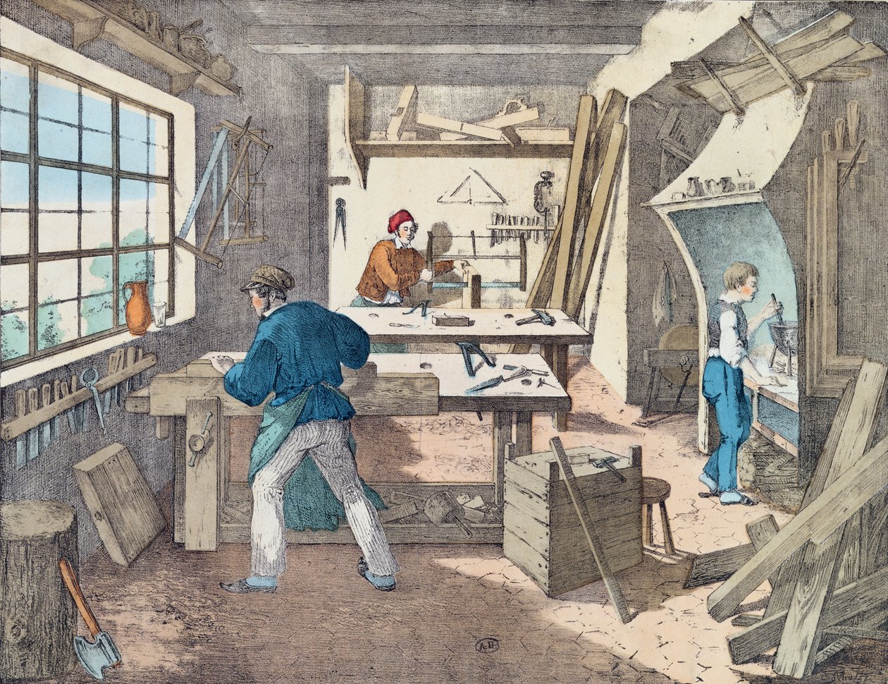 Carpenters Workshop by French School