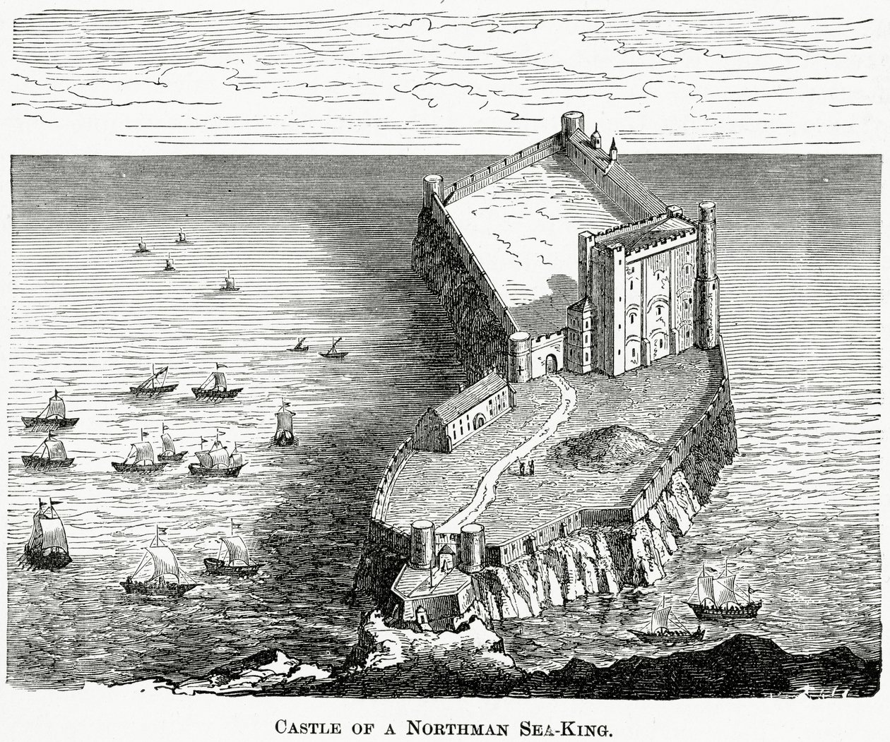Castle of a Northman Sea-King, c.1880 by French School