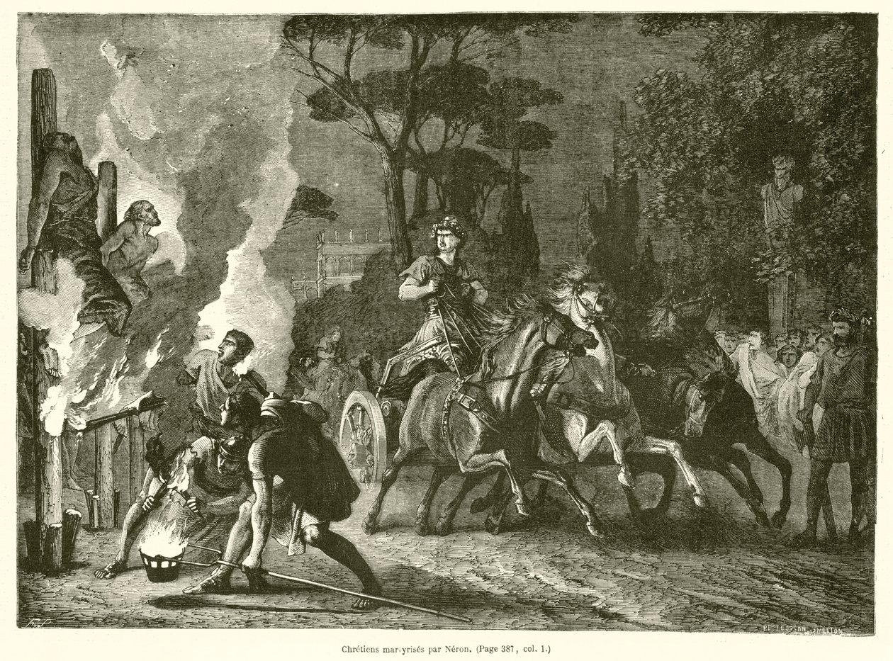 Christians Martyred by Nero by French School