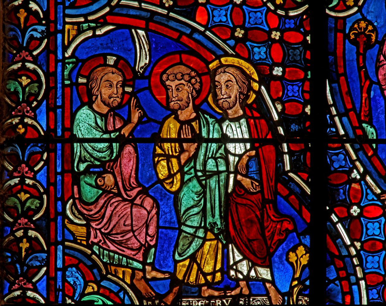 Christ with 2 Apostles by French School