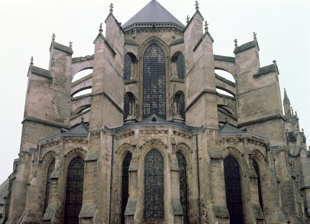 Double Flying Buttresses from the east end by French School