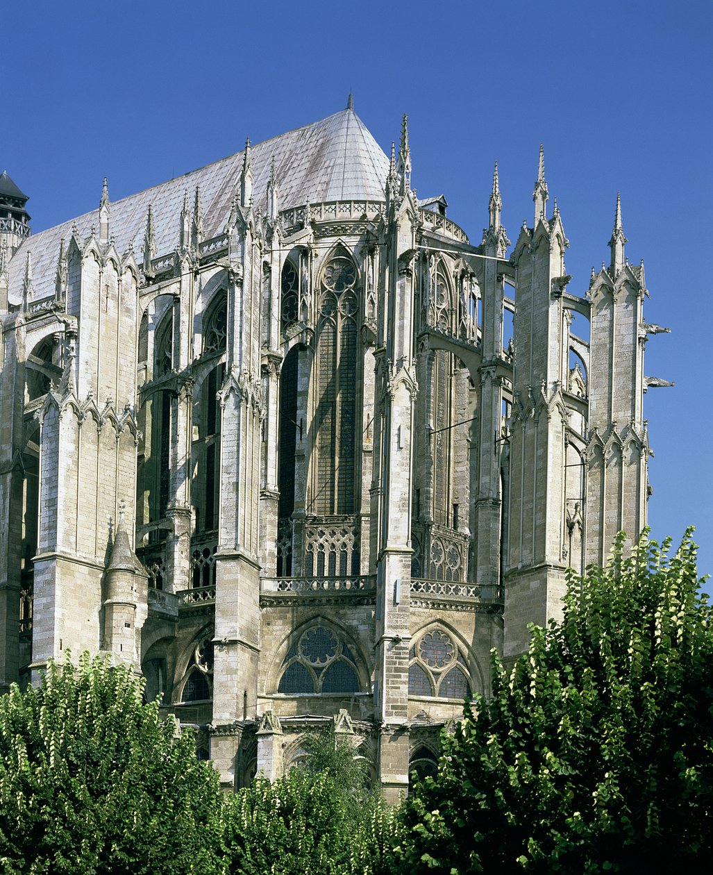 Exterior view of the east end by French School