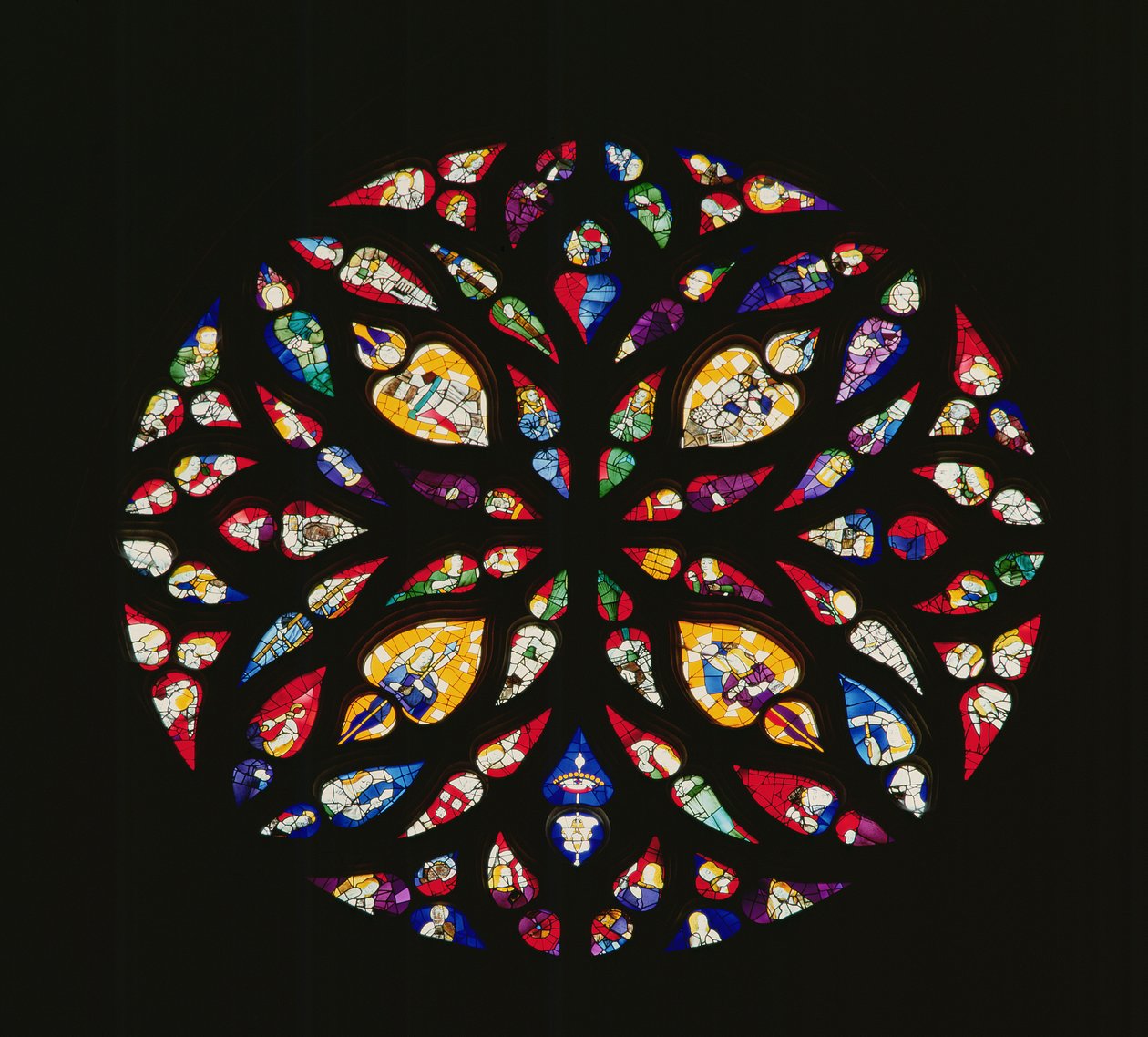Flamboyant rose window by French School