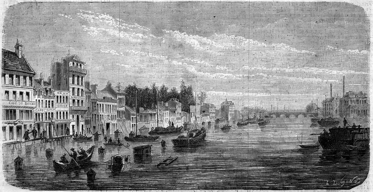 Flood in Paris by French School
