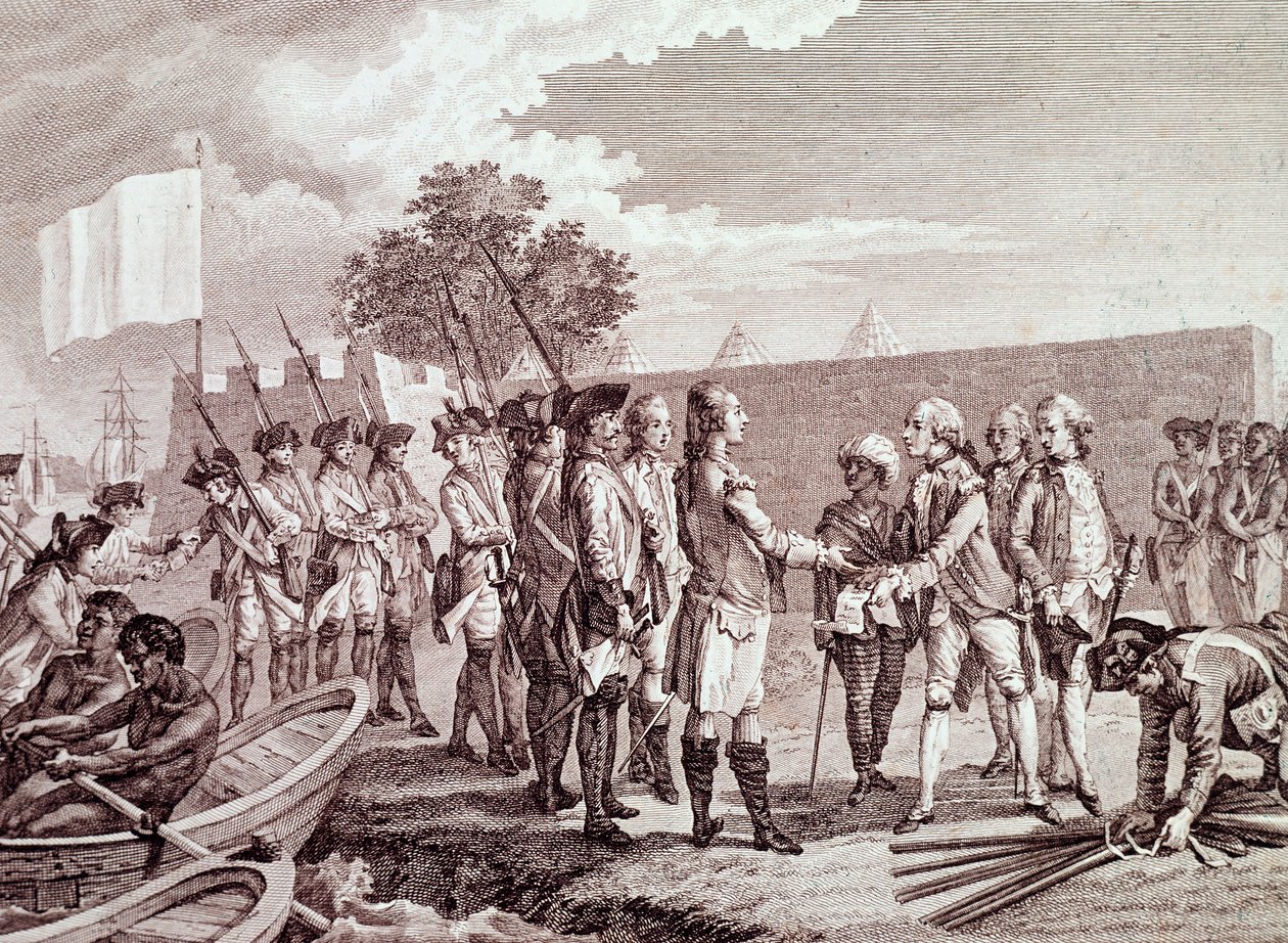 French Army Landing in Saint-Louis of Senegal by French School