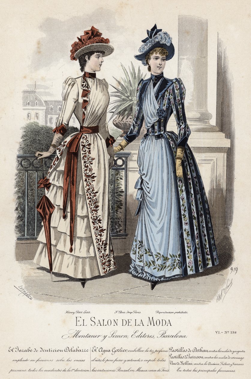 French fashion plate, late 19th century by French School