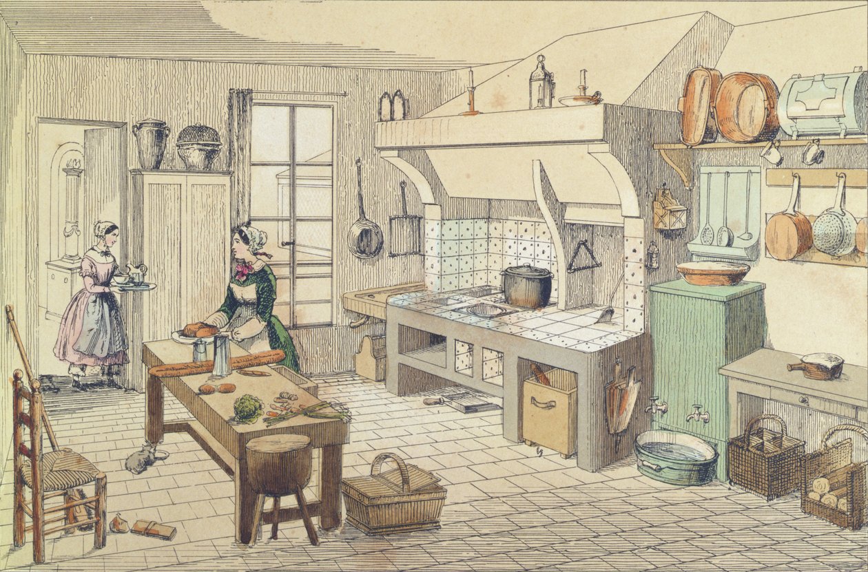 French kitchen of the mid Nineteenth century by French School