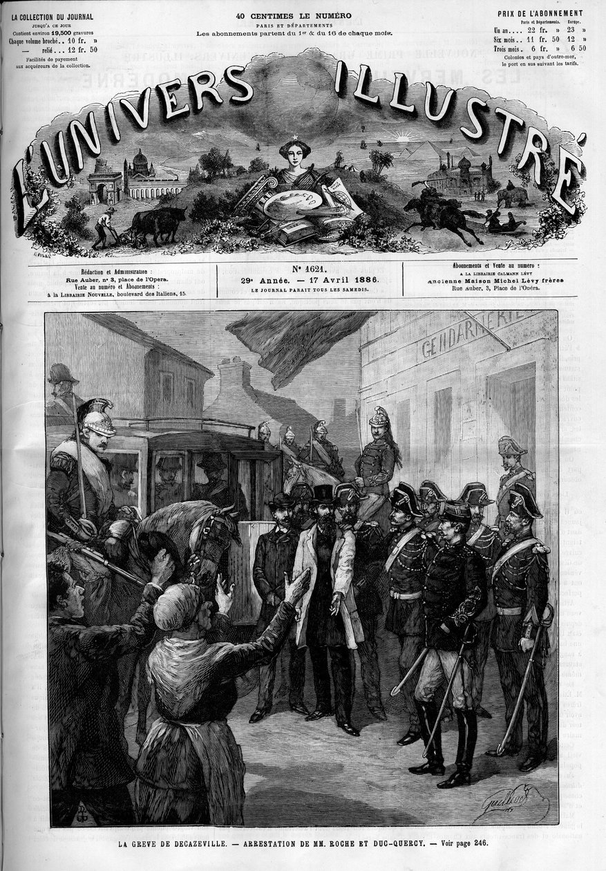 General strike of the miners of Decazeville (Aveyron) by French School