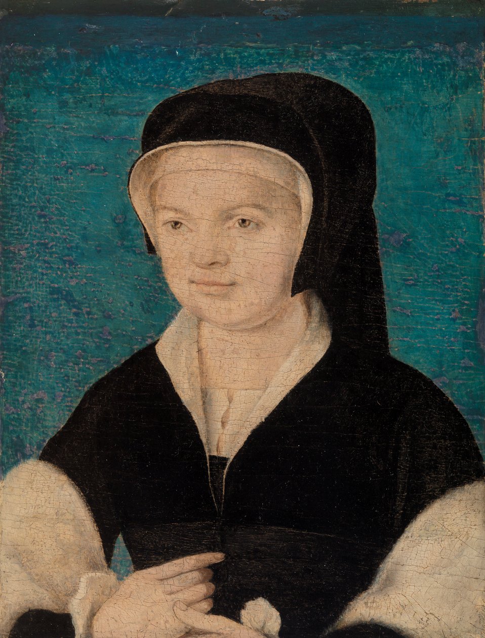Head of a Woman on Blue Ground by French School