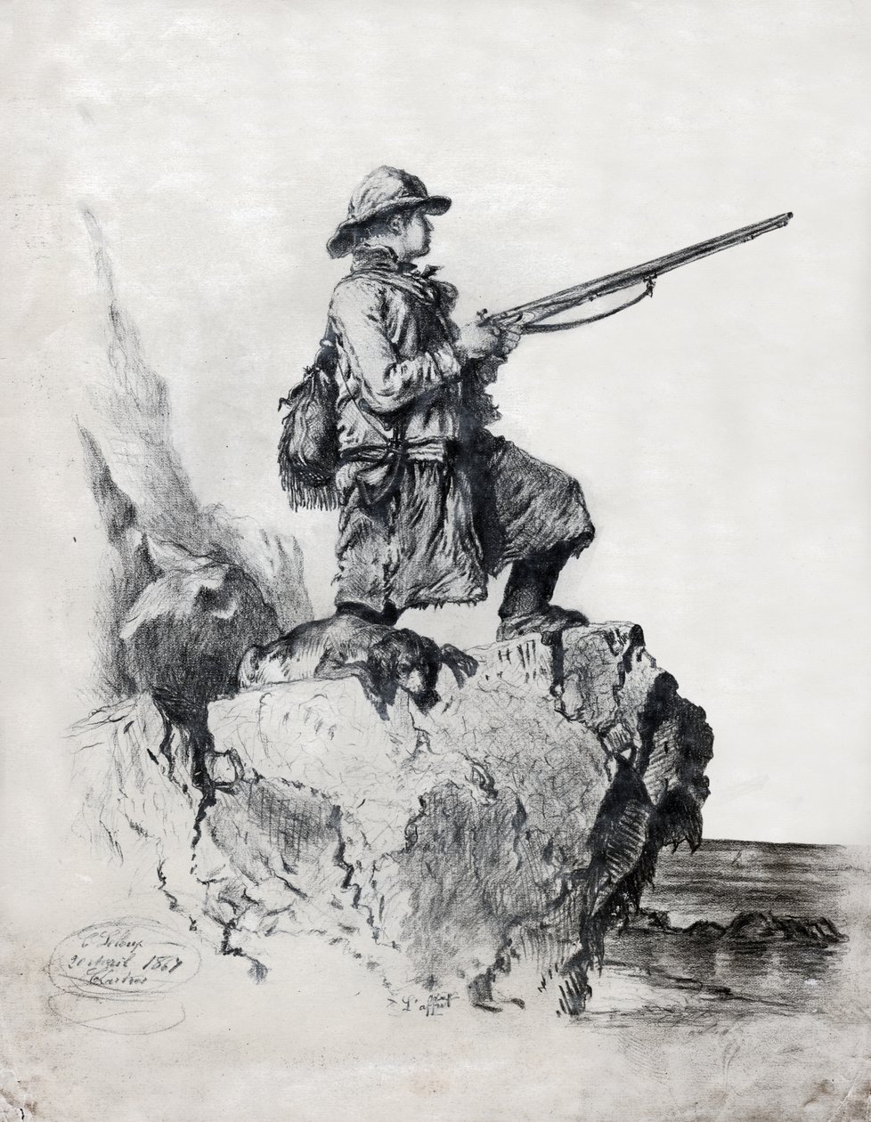 Hunter with His Dog by French School