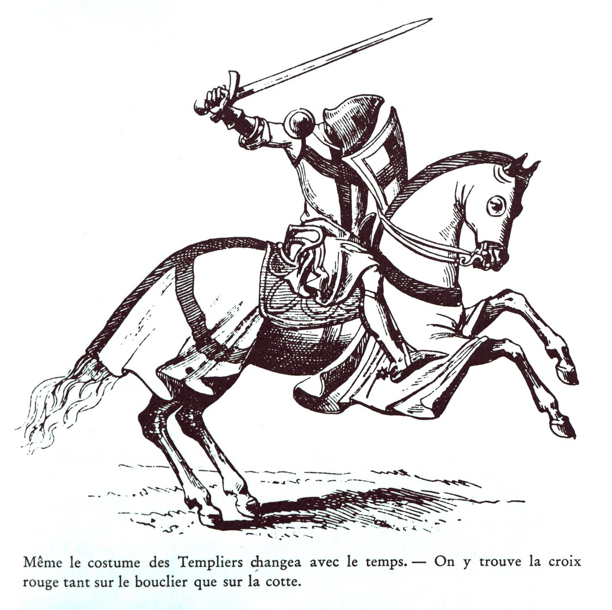 Illustration of a Knight Templar by French School