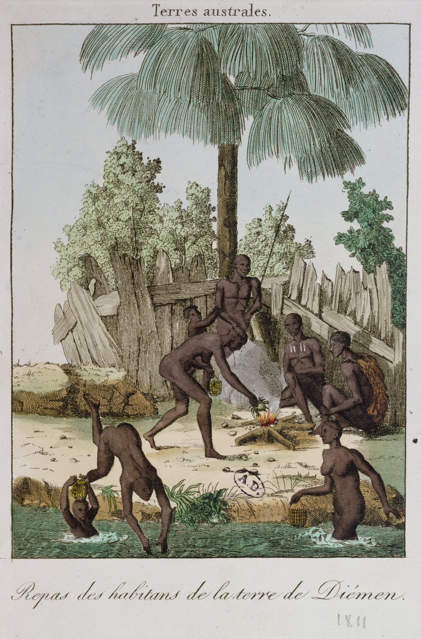 Inhabitants of Diemen Preparing a Meal by French School