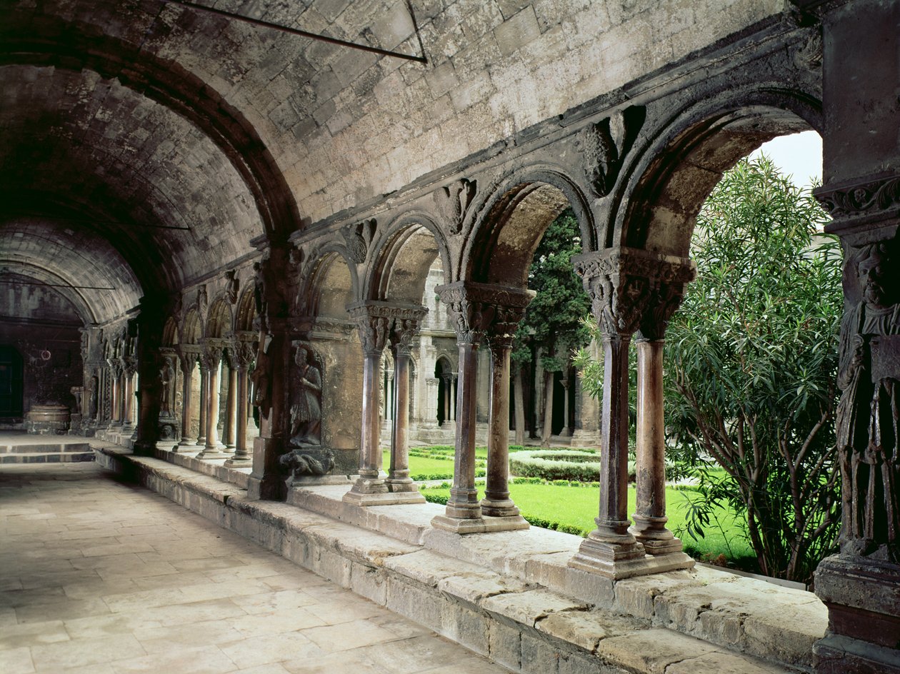 Interior of the cloister by French School