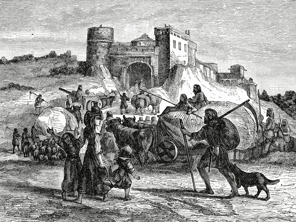 Kelts in Their Chieftains Service, c.1890 by French School