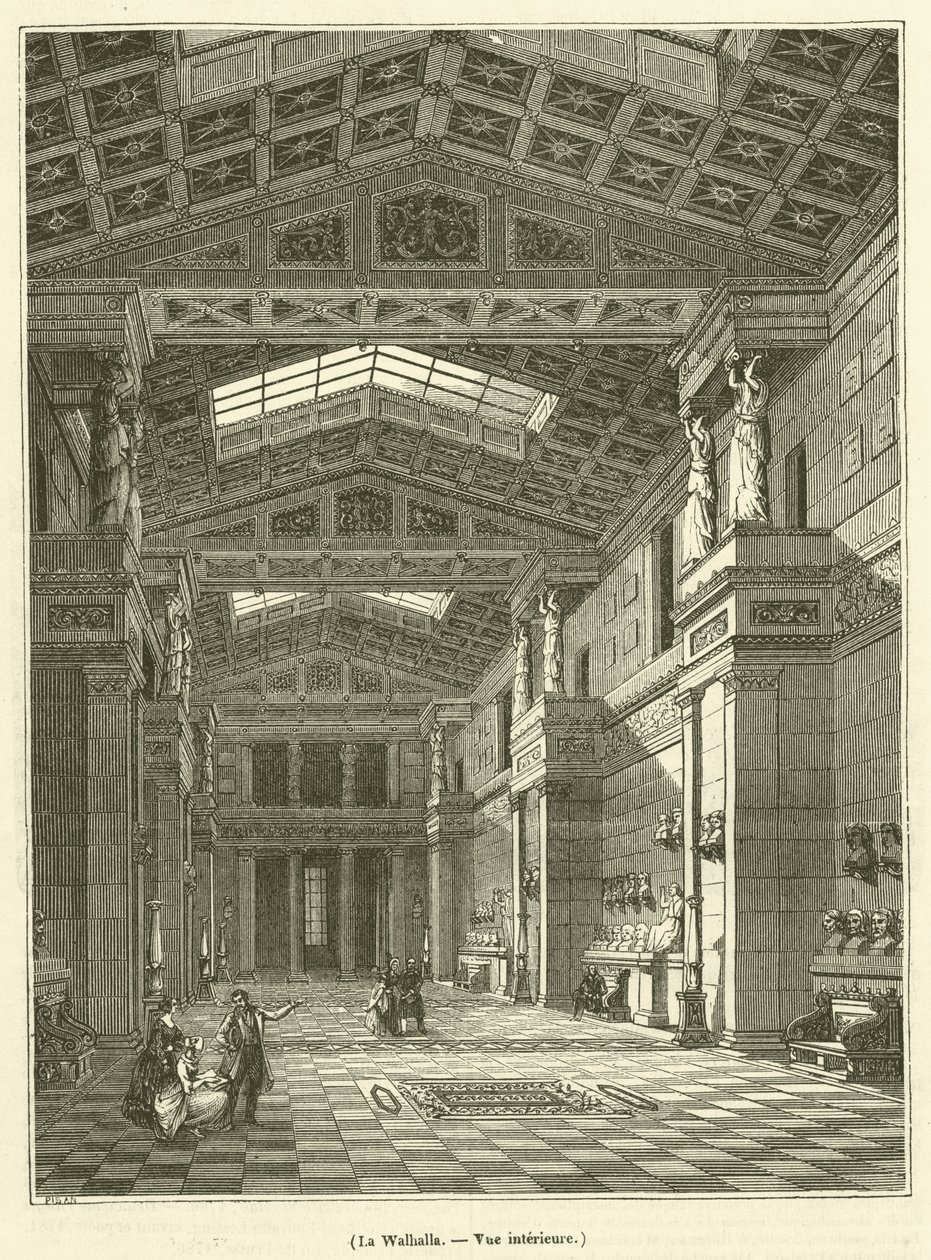 The Walhalla, Interior View (engraving) by French School