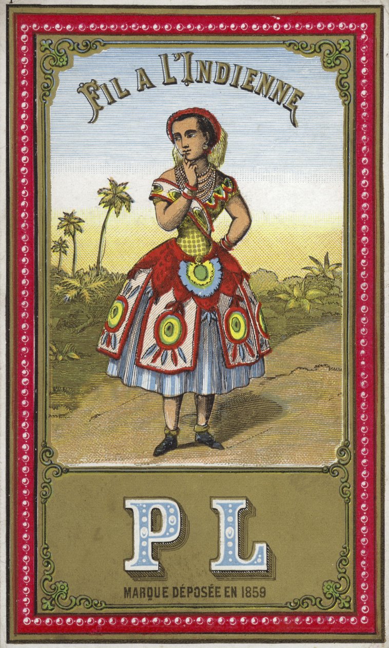 Label for Indian thread by French School