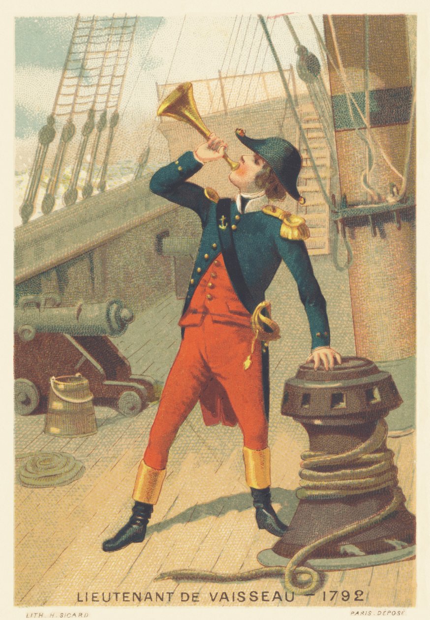 Lieutenant of a ship in 1792 by French School