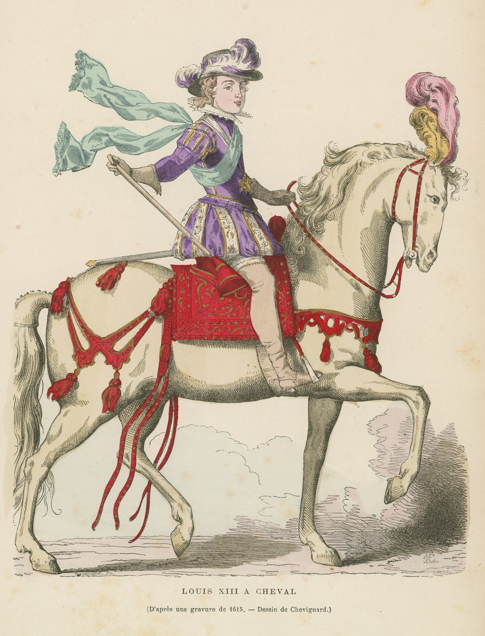 Louis XIII of France on horseback by French School