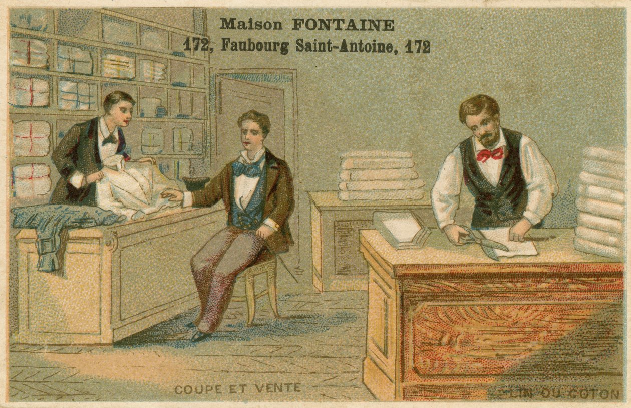 Maison Fontaine trade card by French School