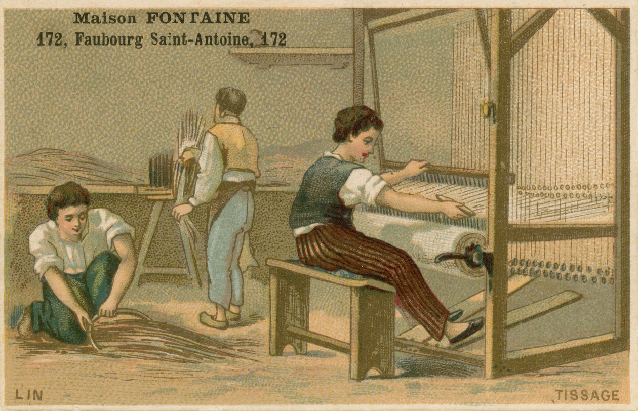 Maison Fontaine trade card, weaving by French School