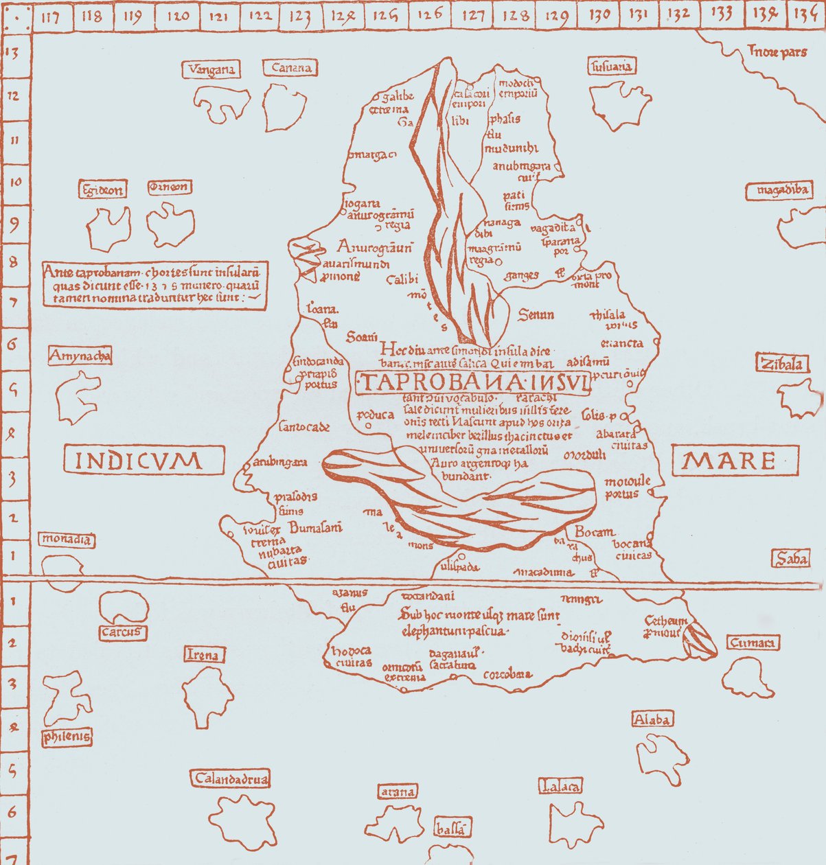 Map of the Island of Taprobana by French School