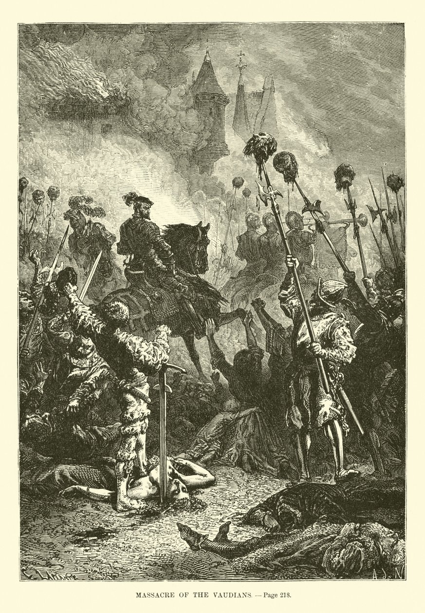 Massacre of the Vaudians by French School