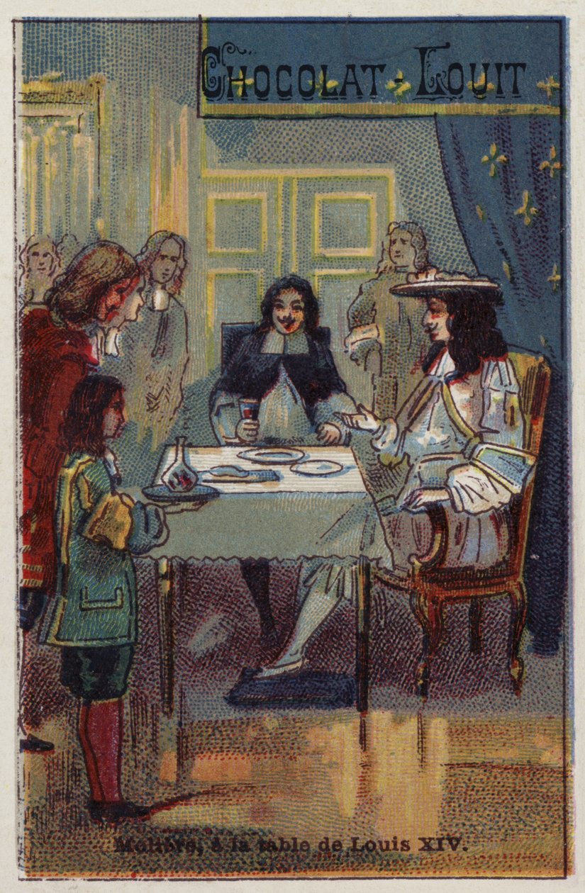 Moliere at the table of Louis XIV by French School