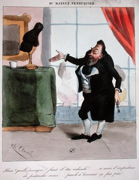 Monsieur Mayeux, the Wigmaker, c.1840 by French School