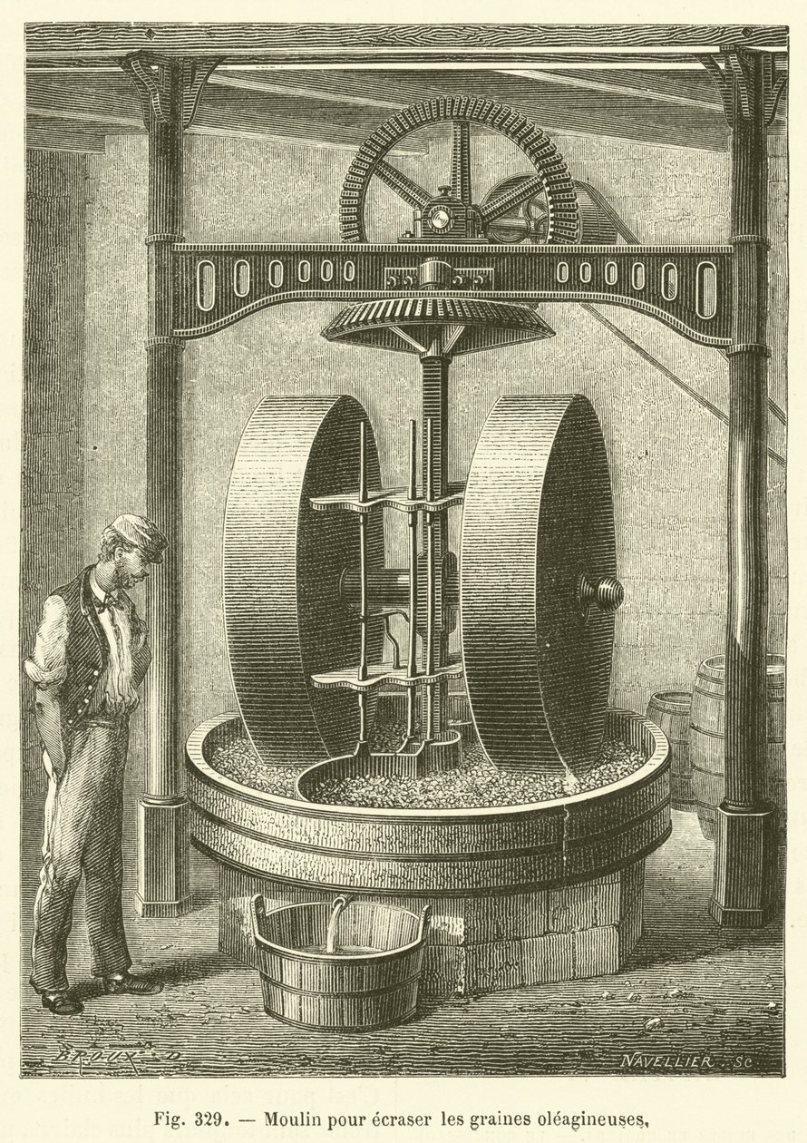 Mill for Crushing Oilseeds by French School