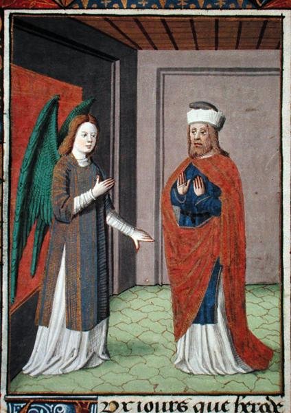 Ms Hunter 368 f.17v Angel, c.1460 by French School