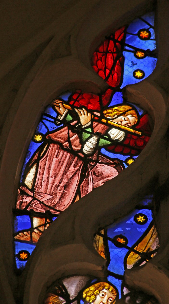Musical Angel with Flute by French School