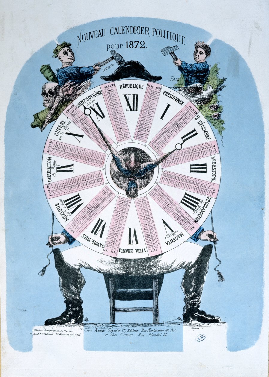 Political Calendar for 1872 by French School