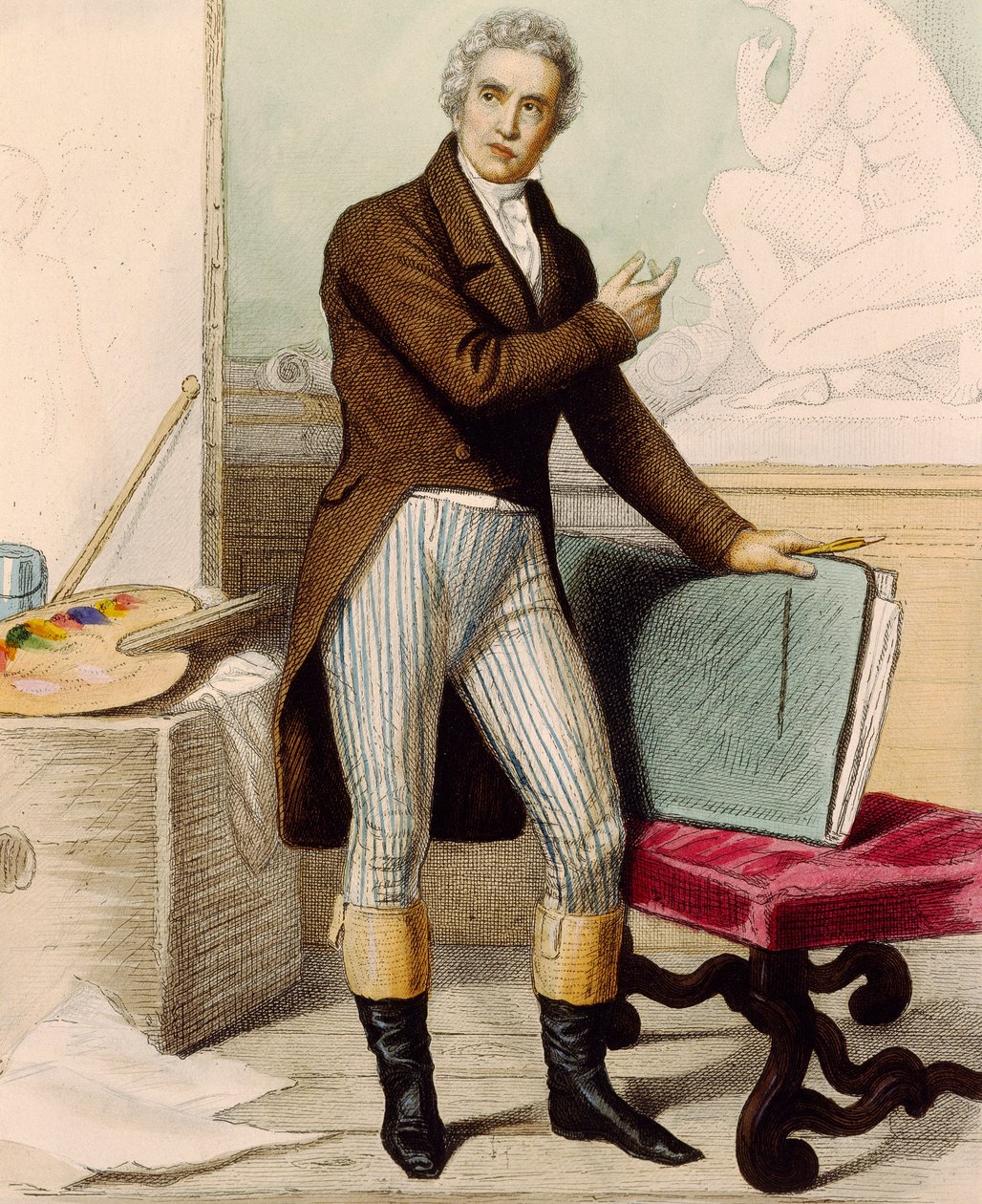 Portrait of the painter Jacques-Louis David by French School